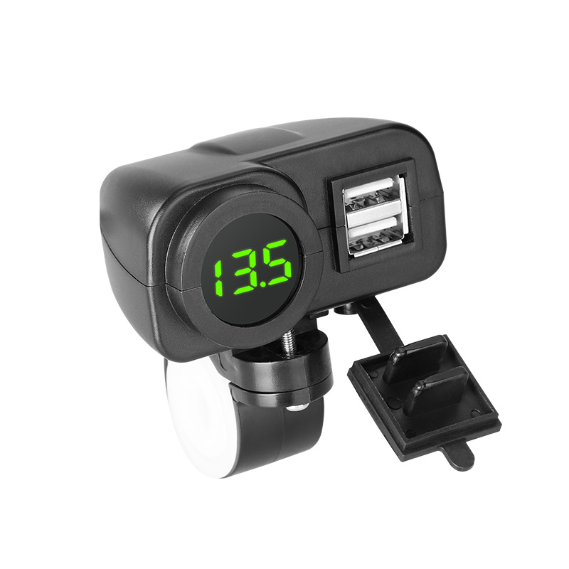 Private Label Automotive Trading 12V 24V Input Range LED Voltage Monitor Overcurrent Safe Dual USB a Overcurrent Protection USB Charger
