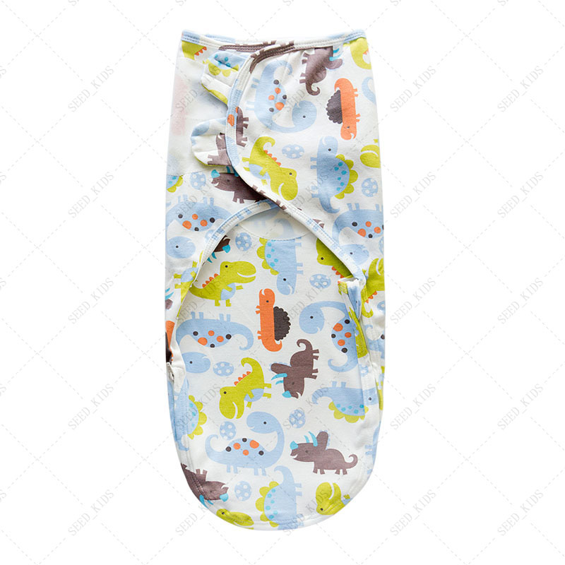 Baby Swaddles 0-3 Months Printed Snap Newborn Sleeping Bag Maternity Wrap Baby Hat with Ears Adjustable Swaddle