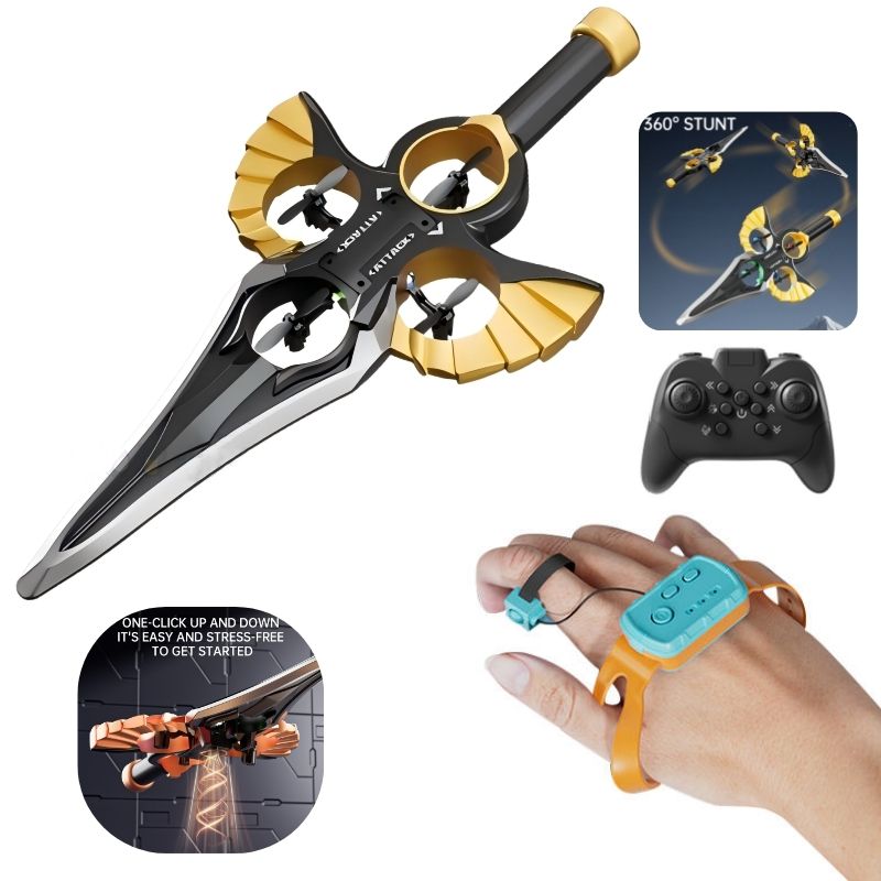 2025 New Design Rc Toy Sword Luminous Laser Sword 360-degree Rolling Drone Foam Remote-controlled Aircraft Toy For Boy