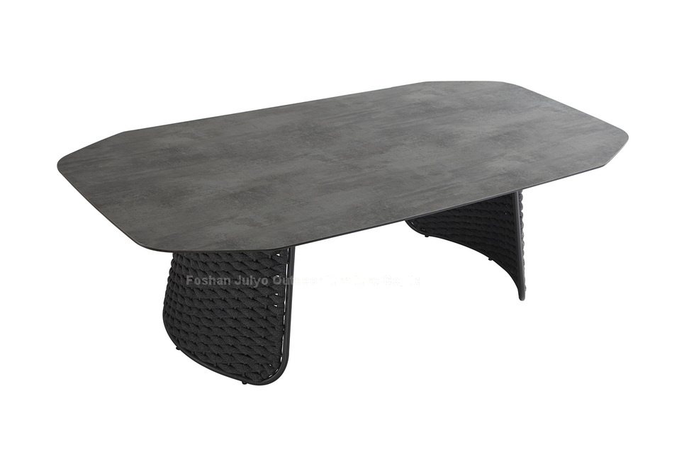 New Popular Hotel Dining Room Stone Table Outdoor Garden Aluminum Furniture Sindered Stone Table