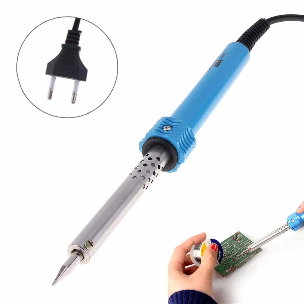 60W 220V EU Plugelectric Soldering Irons 30W/60W 110V/220V Stainless Steel External Heating Electric Soldering Iron Pen for Electronics Work