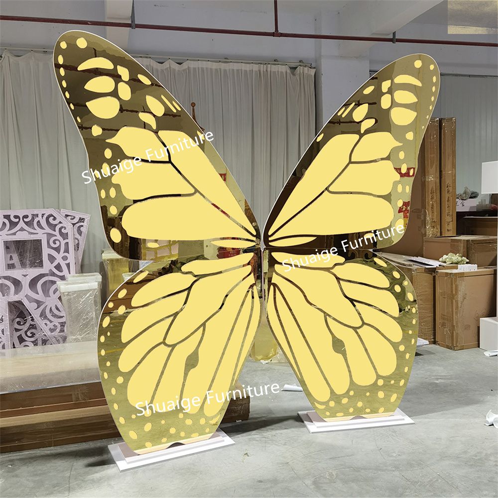 Cheap Design Wedding Party Events Furniture Gold and Yellow PVC Backdrop