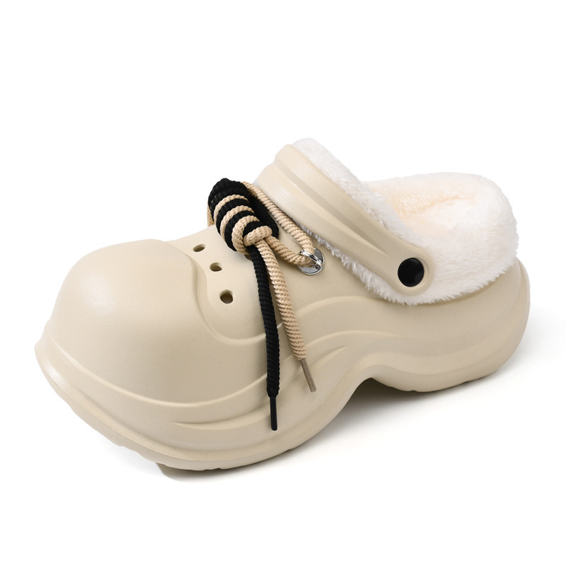 Fashion Thick Sole Warm Home Fur Sandals Garden Shoes EVA Plush Winter Slippers for Ladies