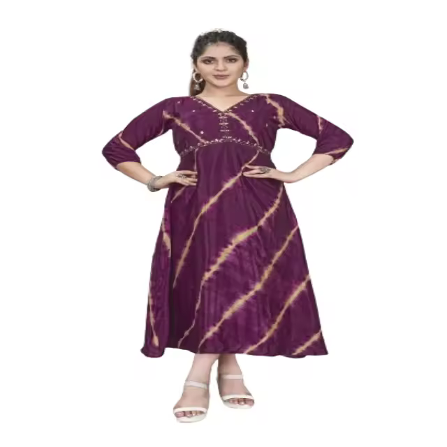Indian Women's Viscose Rayon Long Kurti Ethnic Salwar Clothing Available In Bulk
