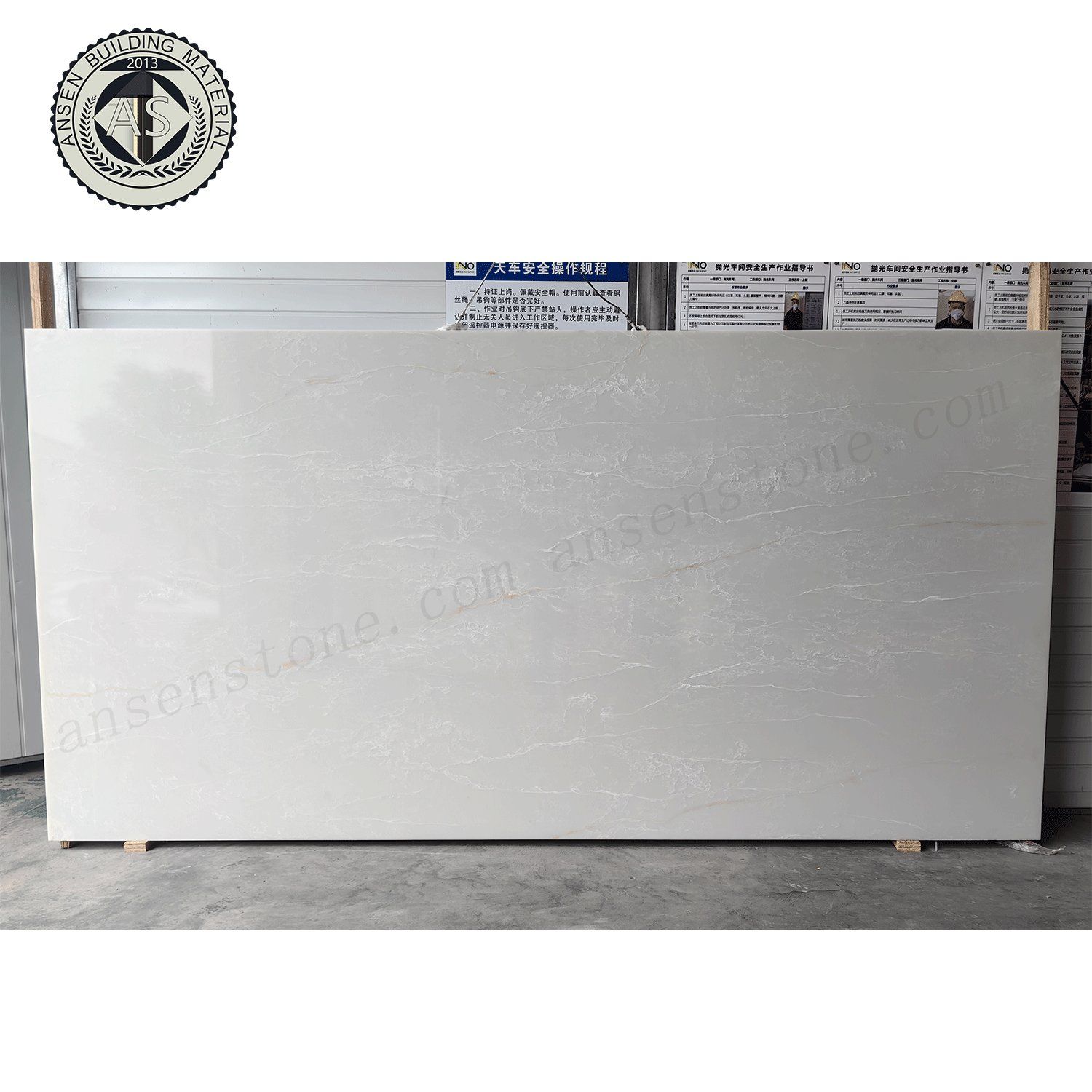 20mm Calacatta Artificial Quartz Stone for Countertop Wall Floor Benchtop Silica-Free Quartz Slab