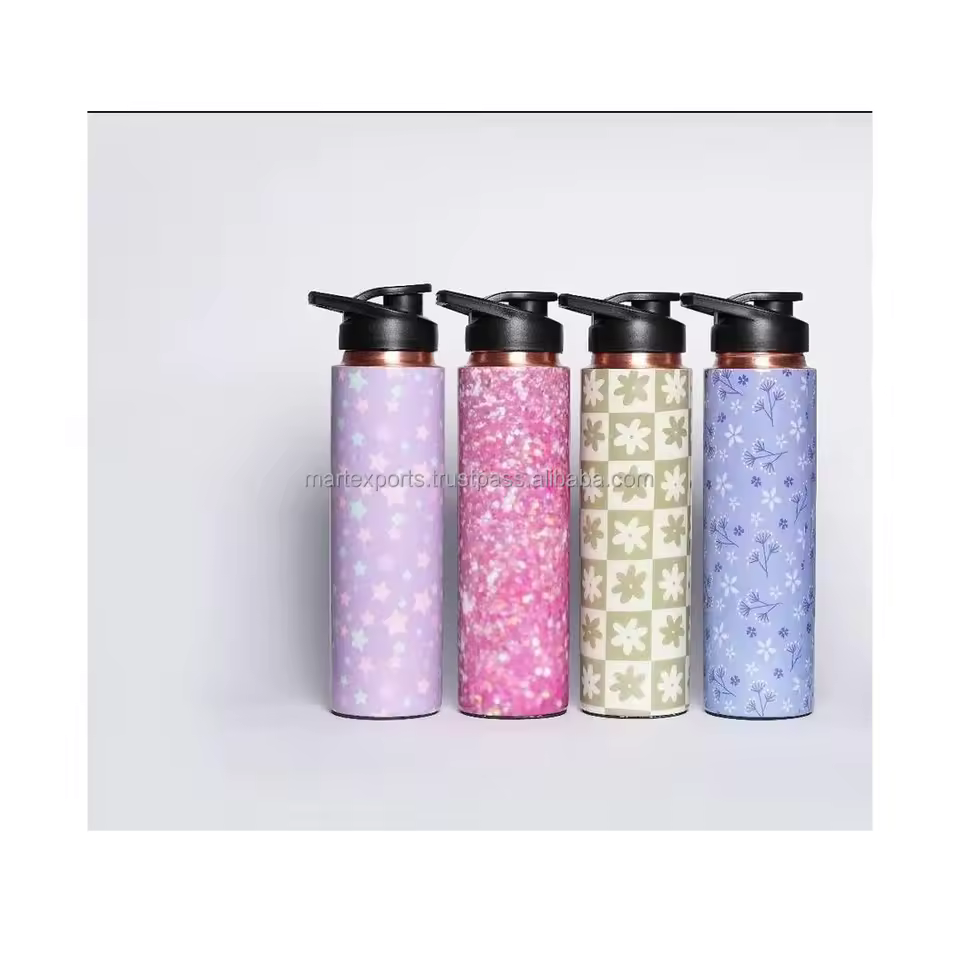 Authentic Rustic Copper Flask Eco-conscious Sustainable Plastic Drinkware Daily Yoga Hydration Gift For Healthy Living Authentic