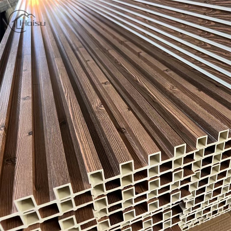 Interior Plastic Wooden Composite Covering Board Wainscoting Vinyl Timber Decorativo 3D Fluted Cladding PVC WPC Wall Panel