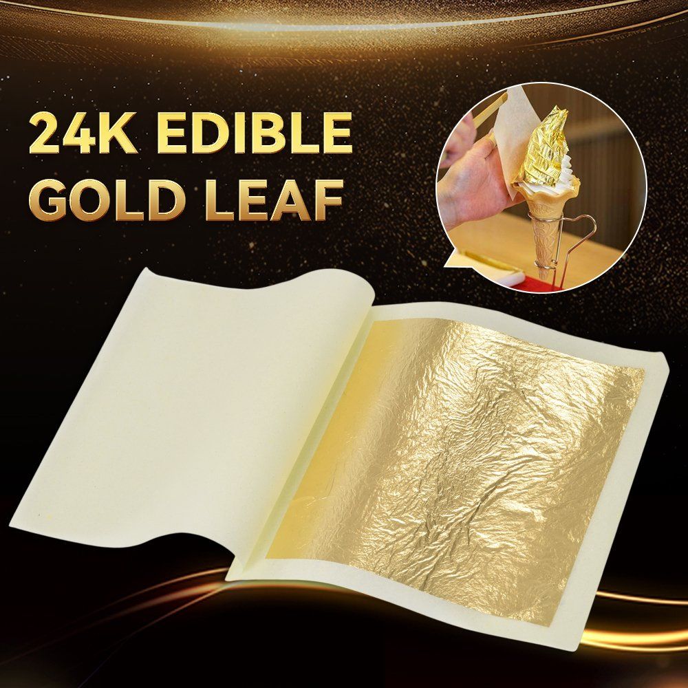 Best Selling High Quality 24 K Gold Leaf Manufacturer Real Gold Leaf Sheet for Gilding Furniture Ceiling Home Decorative