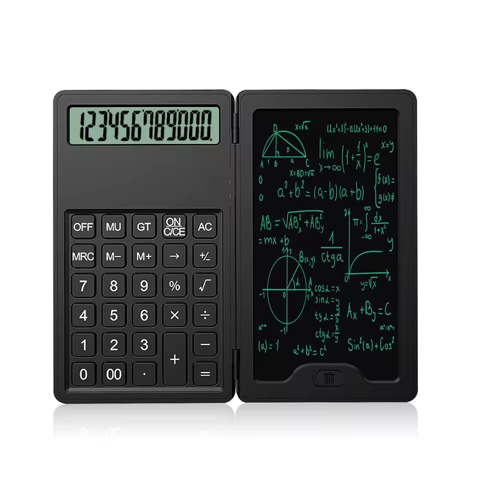 Wholesale Price Study Calculators Wiht Writing Pad Dual Power 12 Digits Mini Scientific Calculator With Notepad For Office
