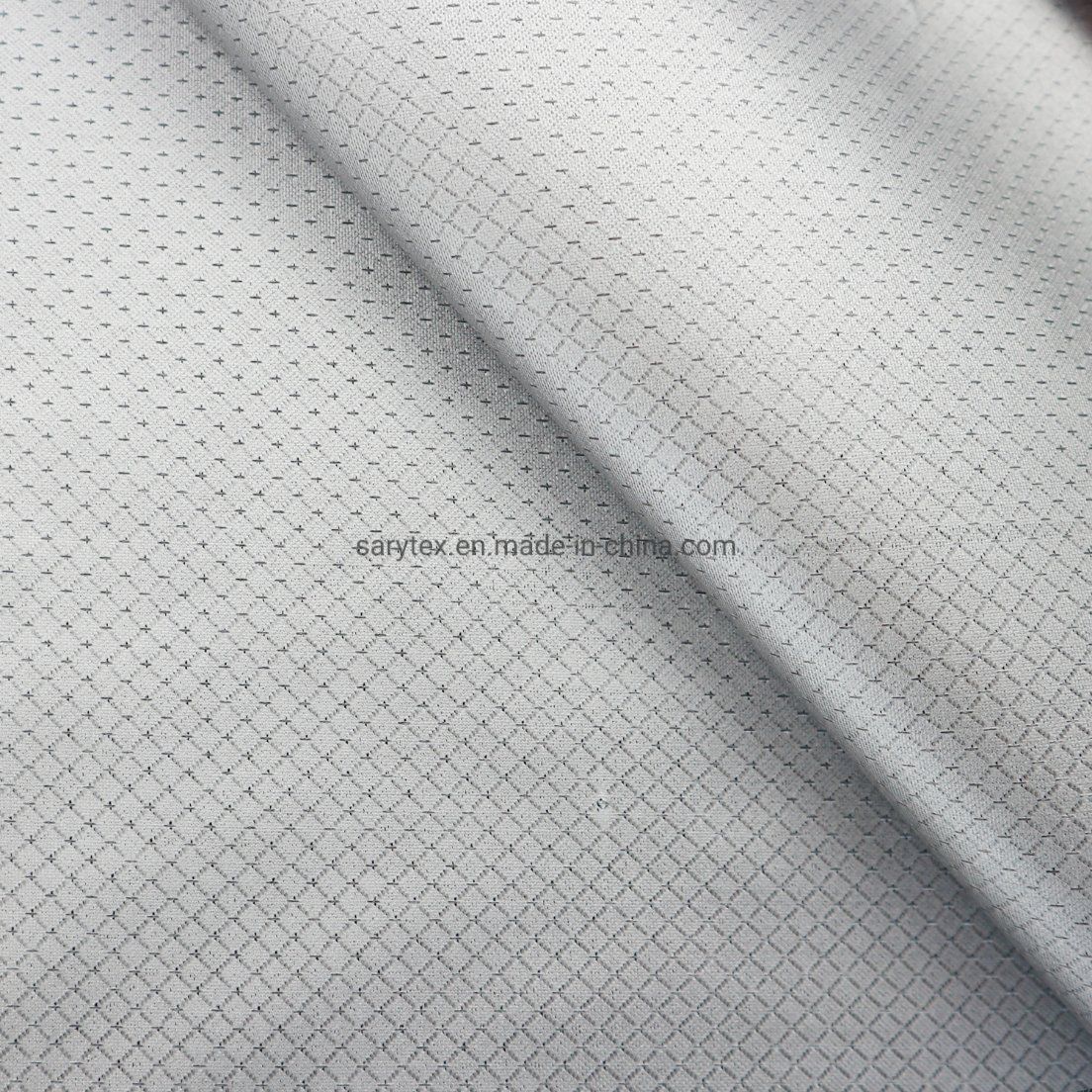 100% Polyester Diamond Dobby Oxford Fabric with Silver Coating for Blackout Blind Curtain