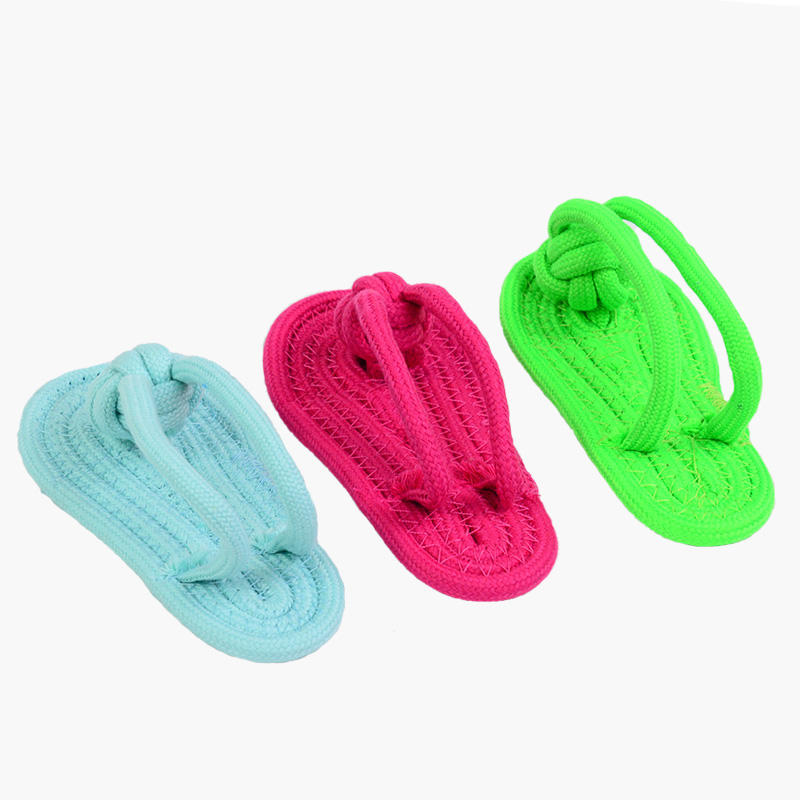 Gmtpet Factory Oem Cotton Rope Pet Slipper Toys Interactive Dog Cat Toys Wholesale Candy Color Chew Toys For Dogs Small Animals