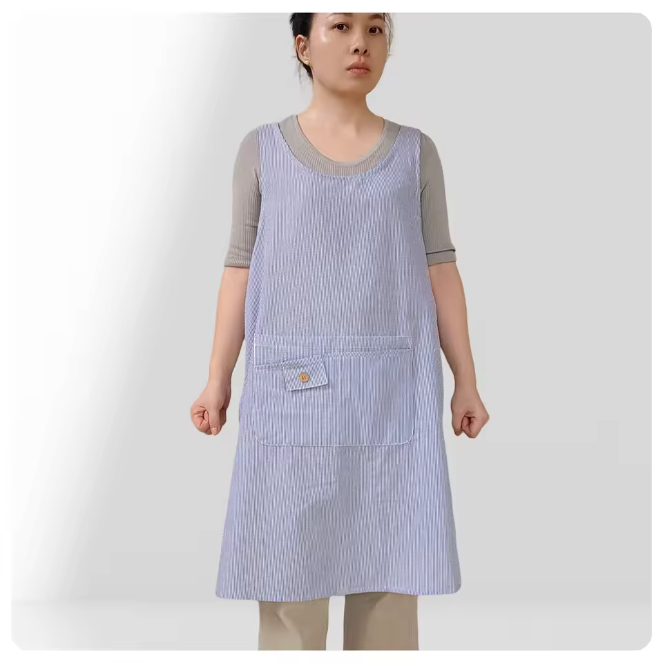 Striped Vest Sleeveless Apron For Coffee Shop Floral Milk Tea Shop Kitchen Home Cooking Summer Workwear And Cleaning Bib Type