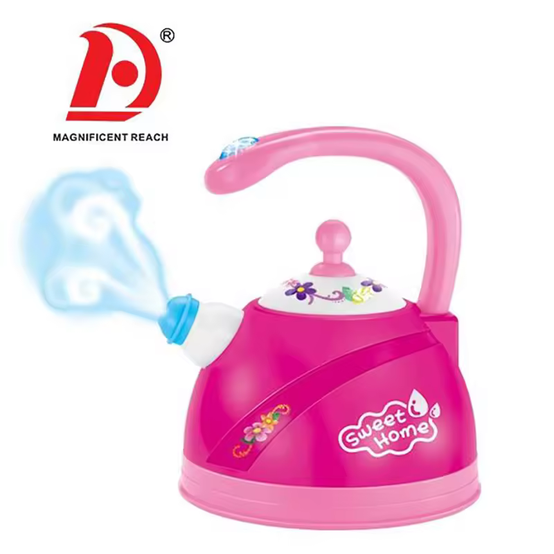 Huada Kids Fun Kitchen Pretend Play Cooking Set Toys Home Appliances Kitchenware Spray Mist Hot Water Pot Kettle Toy For Girls