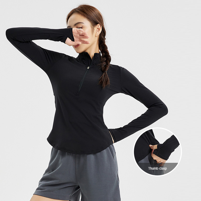 Autumn Winter New Style Coat Jacket for Women Half Zip up Stand Collar Perfect for Running Gym Yoga Long Sleeve Top