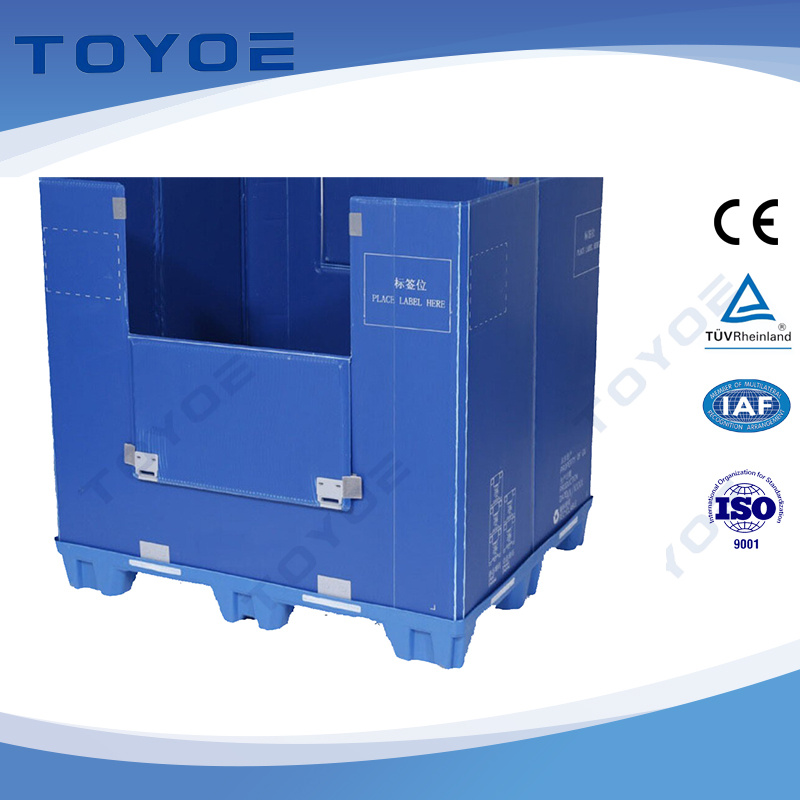 Space Saving HDPE Euro Large Foldable Bulk Transport Stackable Folding Plastic Crate Plastic Bin Plastic Container for Transportation of Fruits and Vegetables