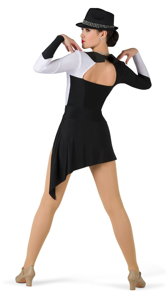 Jazz Dance Costume - Elegant Black and White Performance Attire Costume