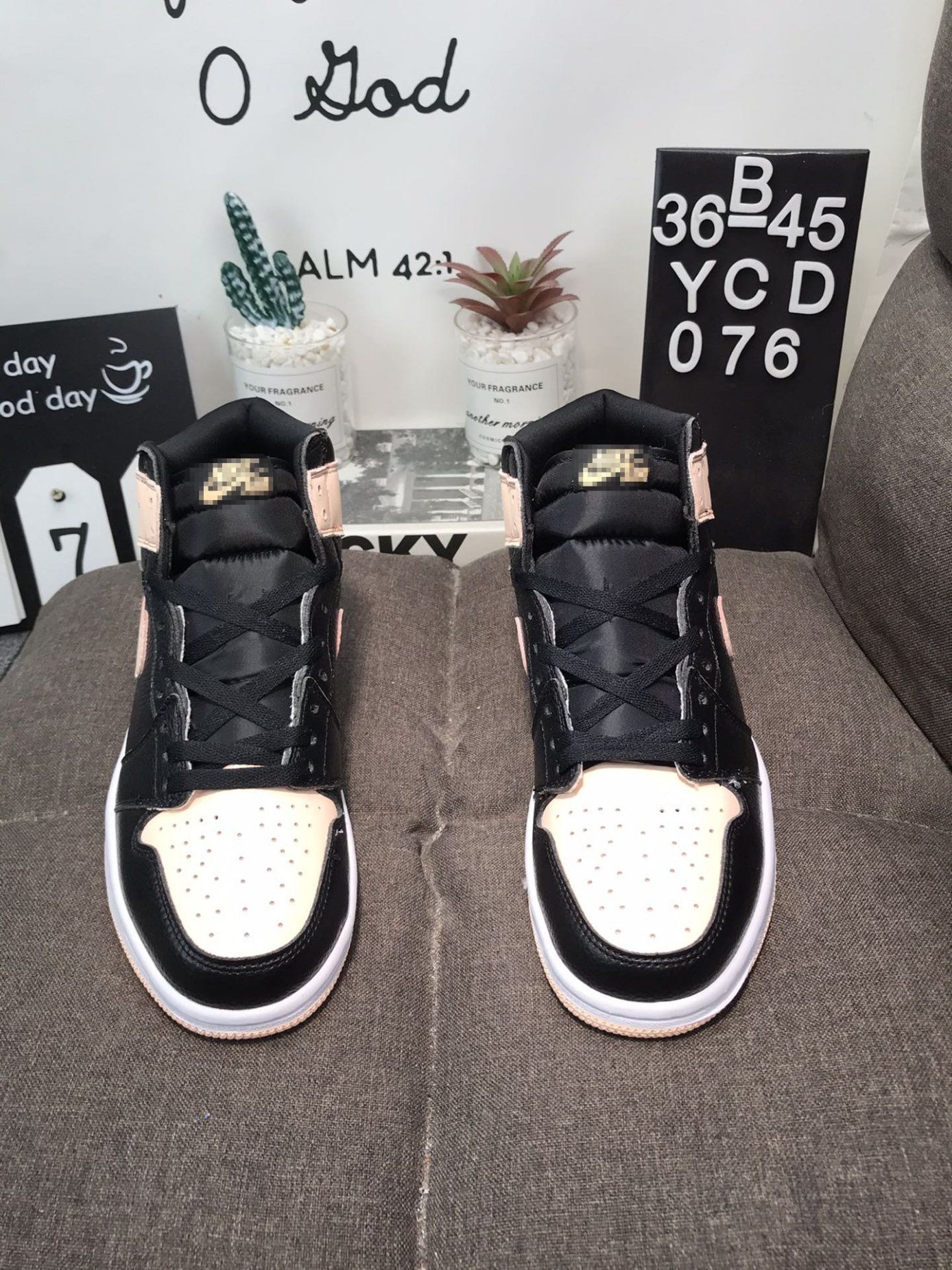 Dirty Powder Black Powder Toe Comfortable Cushioned Men's and Women's Basketball Shoes