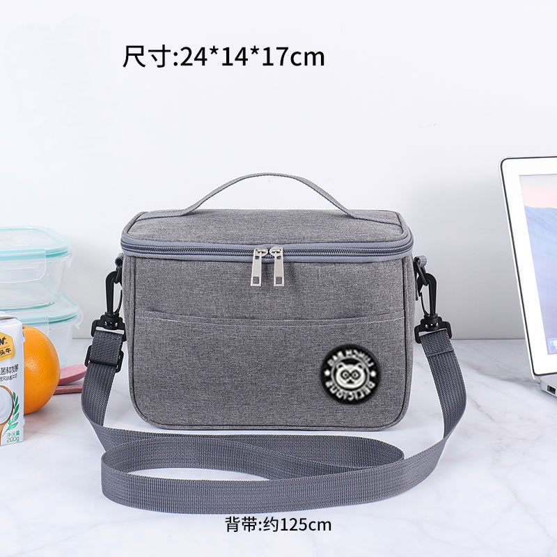 Gray Outdoor Thermal Insulated Food Storage Bags Reusable Lunch Box Travel Cooler Bags