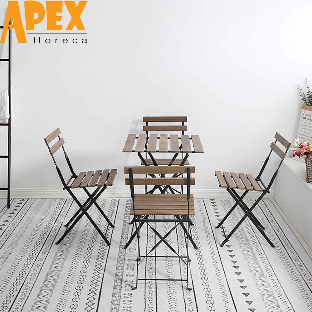 Hot-Selling Garden Camping Folding Wooden Outdoor Table Chair Furniture Set