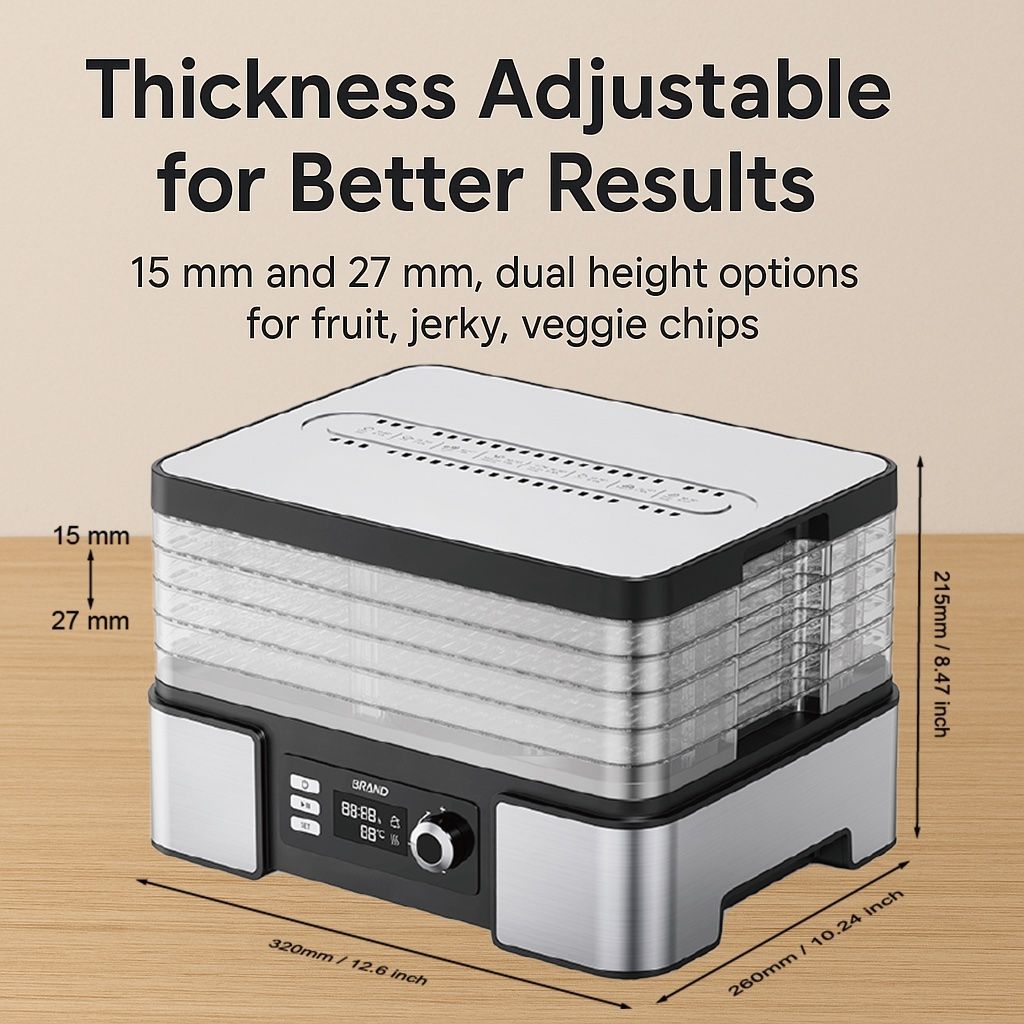 Versatile Digital Electric Dehydrator with 5 Trays for Fruits & Veggies