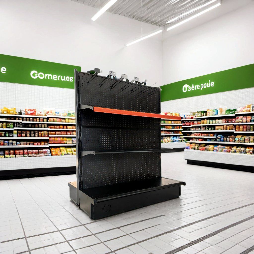 Lozier American Standards Metal Wall Supermarket Gondola Rack Display Shelving