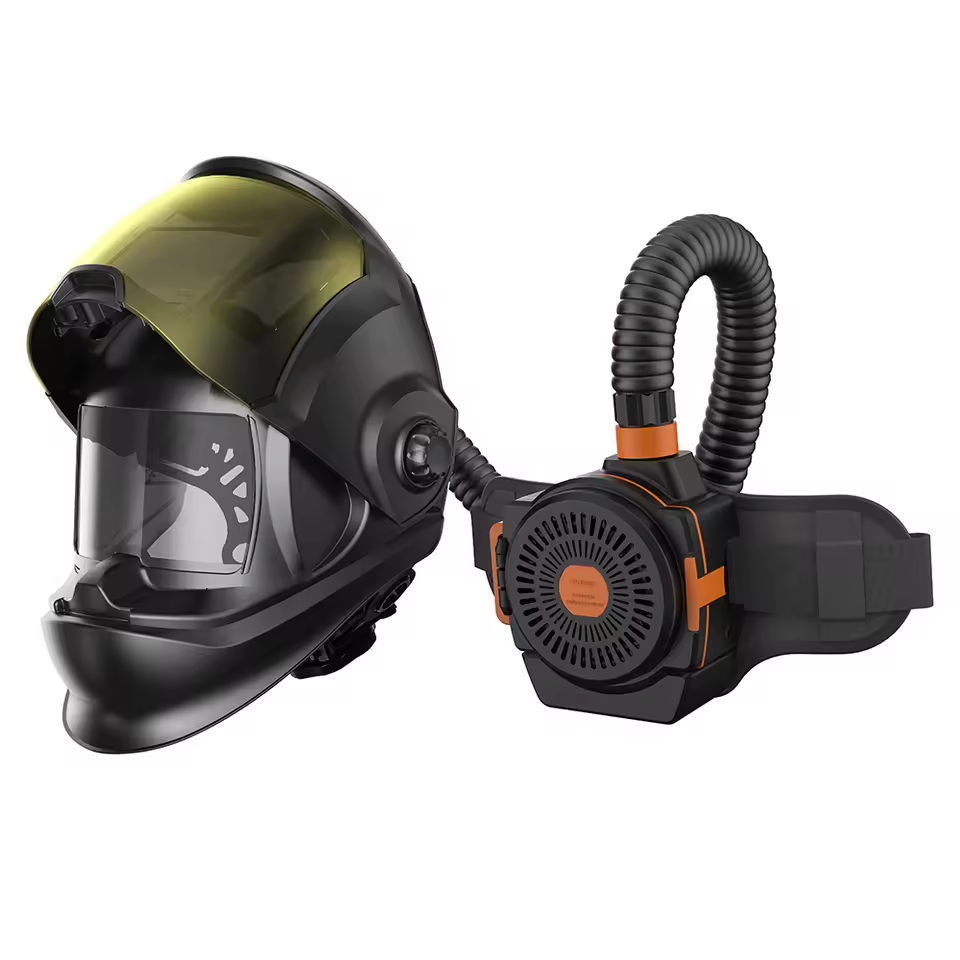Electric Blower Full Face Gas Mask Powered Air Purifying Respirator PAPR