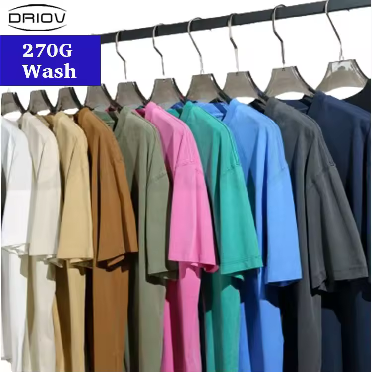 In Stock Top Quality Cotton Acid Wash T-shirt Oversized Retro Mineral Wash Tshirt Heavy Relaxed Vintage T Shirt