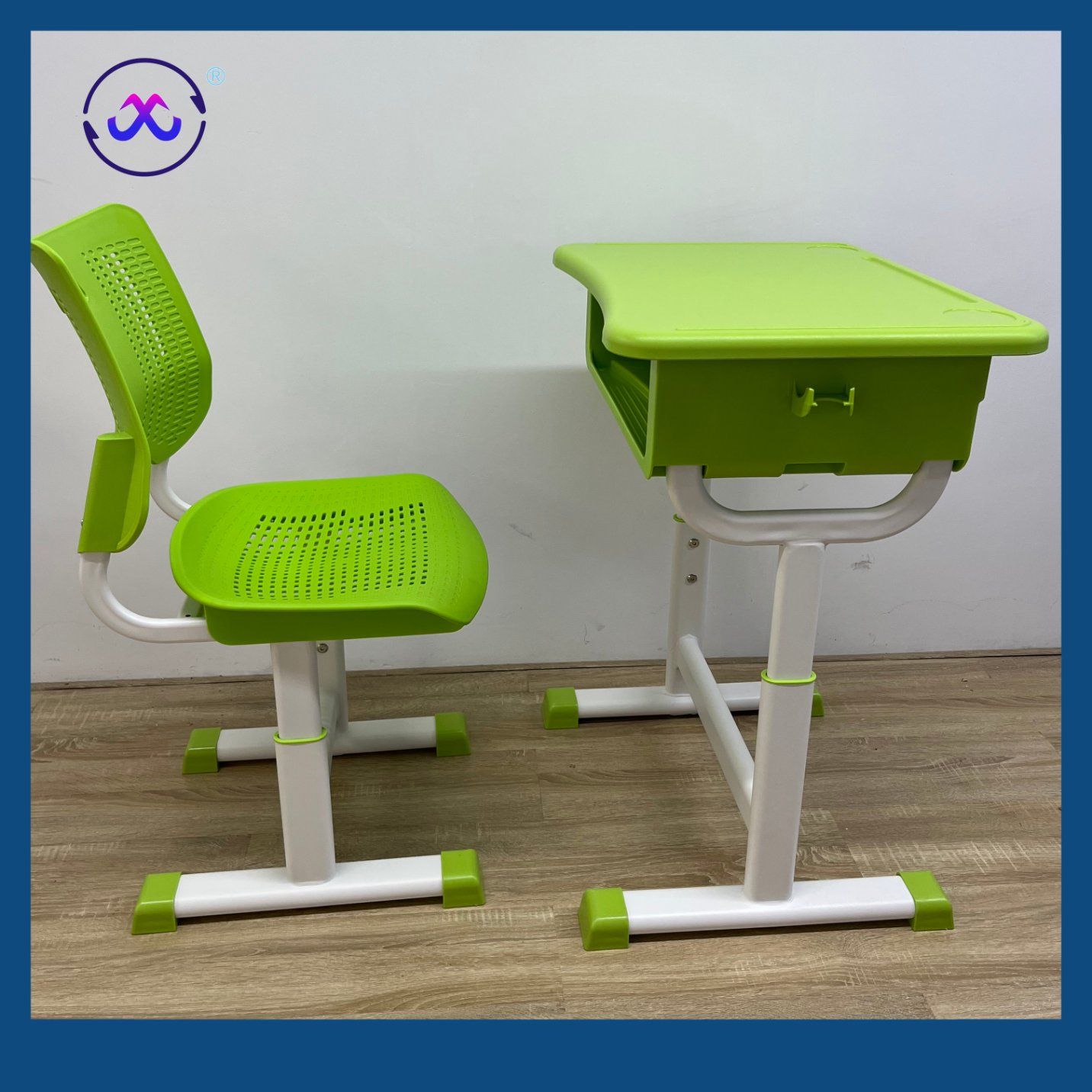 OEM Economical School Classroom Plastic Kids Study Training Chair Steel Middle School Furniture Student Chairs and Tables Set