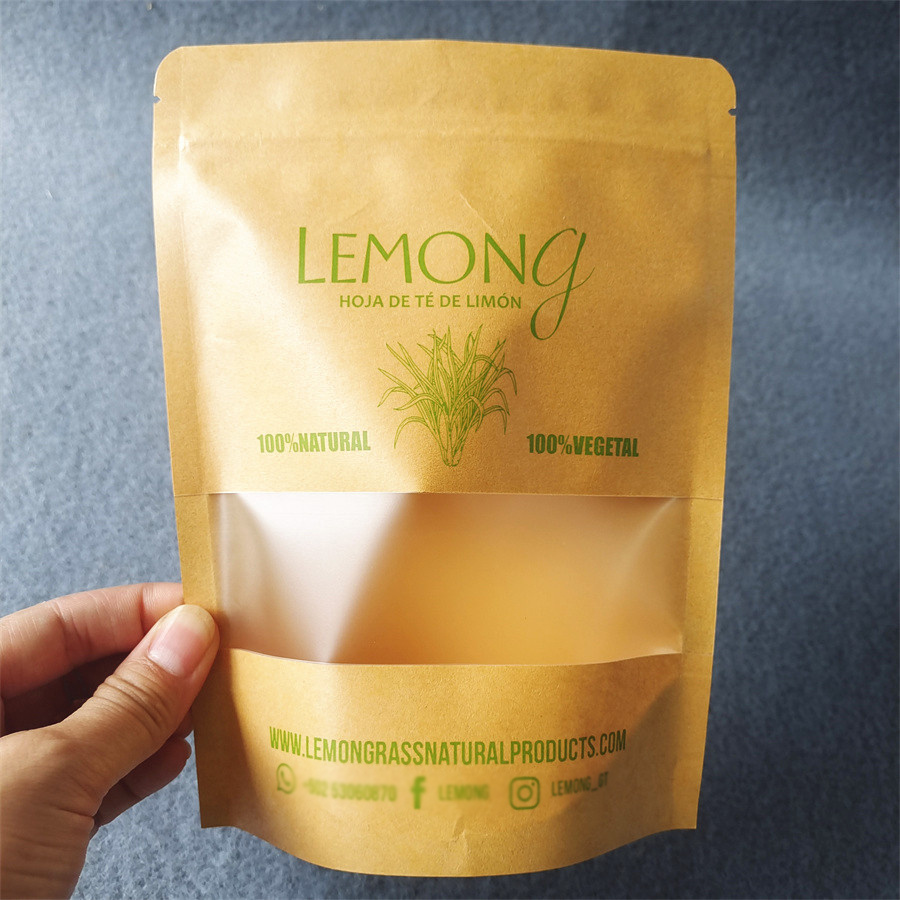 New Design Eco-Friendly Packaging Zipper Craft Kraft Paper Food Stand up Pouch for Coffee Beans