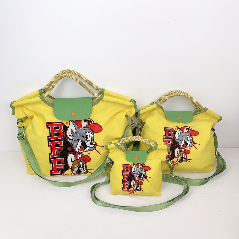 Exclusive Original – Afgh Warner Bros. Licensed Tomjerry Embroidered Nylon Folding Shopping Tote Bag Travel Bag