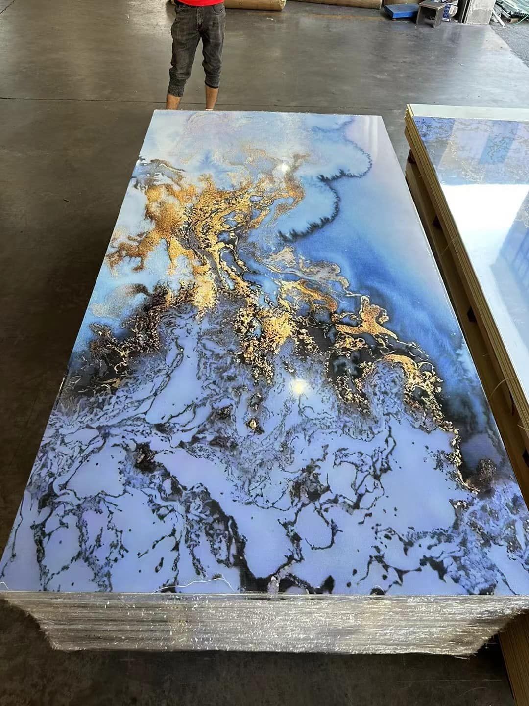 China 3D Printing UV Marble Sheet PVC Wall Panel for TV Background