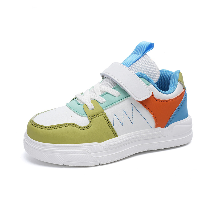 Children PU Uppers Light Jogging Sneakers Small MOQ Kid Casual Flat Sport Shoes