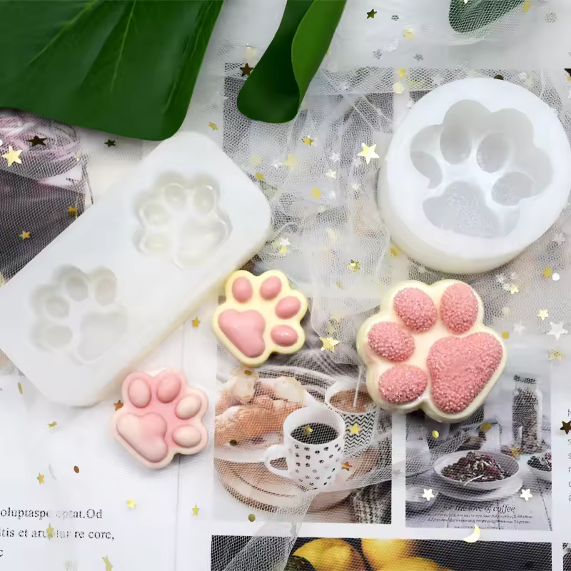 Hot Sale Oem Cartoon Cat Claw Shaped Cute Silicone Molds Epoxy Candle Girls Gift Making Mold Uv Resin Mold
