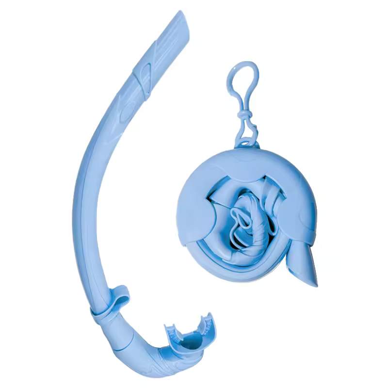 Free Diving Snorkel Wet Full Silicone Foldable Curved Mouthpiece Soft Comfortable 30cm Laser Carving Cross-border In Stock