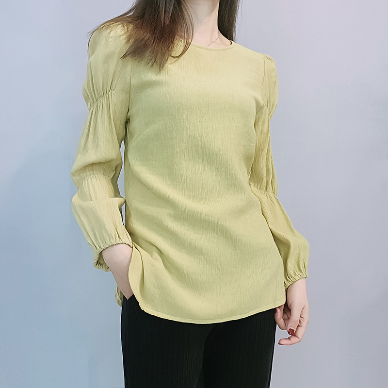 High Quality Cotton Tailored Knitted Top or Casual Women's Long Sleeved Top