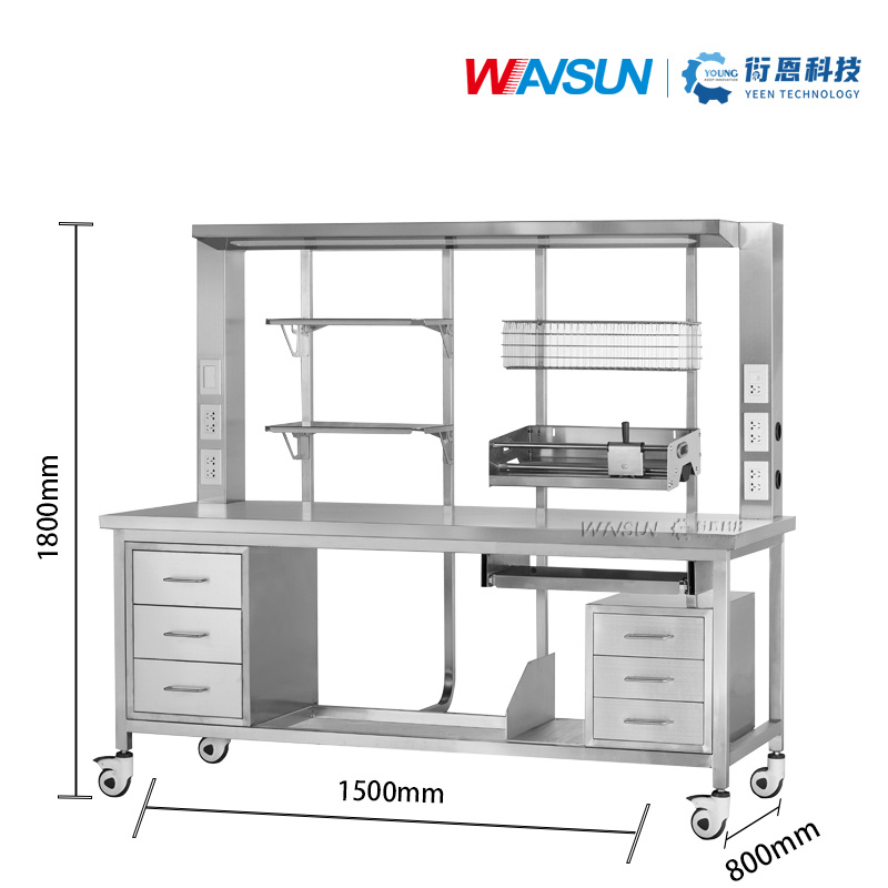 High Configuration Medical Workbench with Drawers
