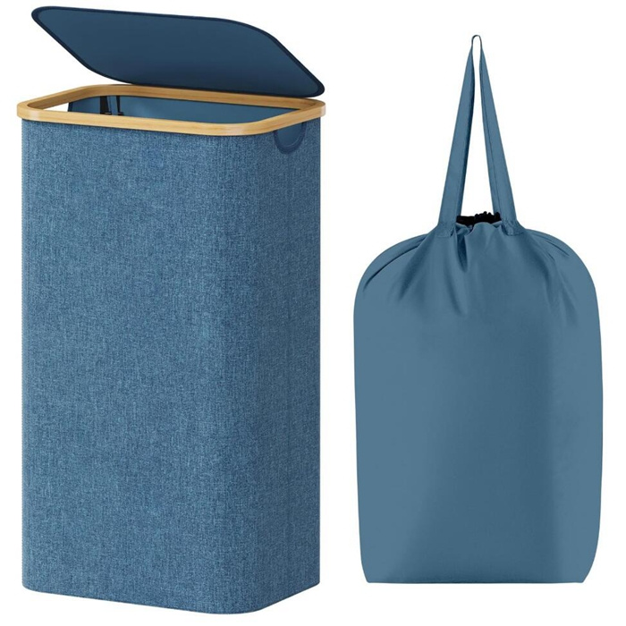 Clothes Hamper for Laundry with Bamboo Handle for Bathroom Dorm