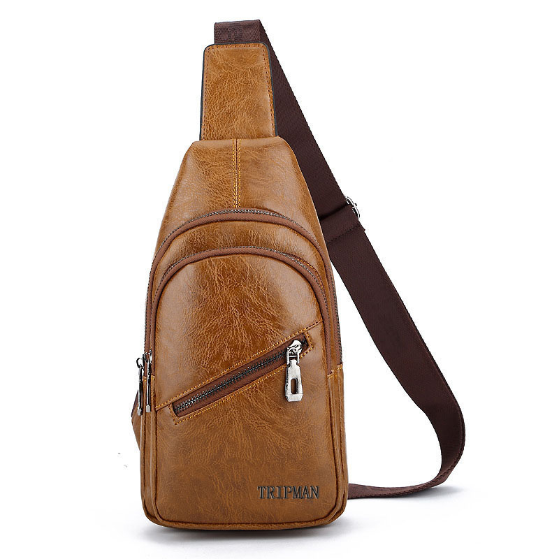 PU Chest Shoulder Bag Leather for Man