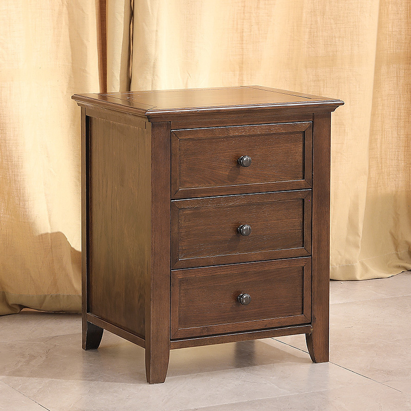 Brown Solid Wood Square Removable Modern Wooden Home Nightstands