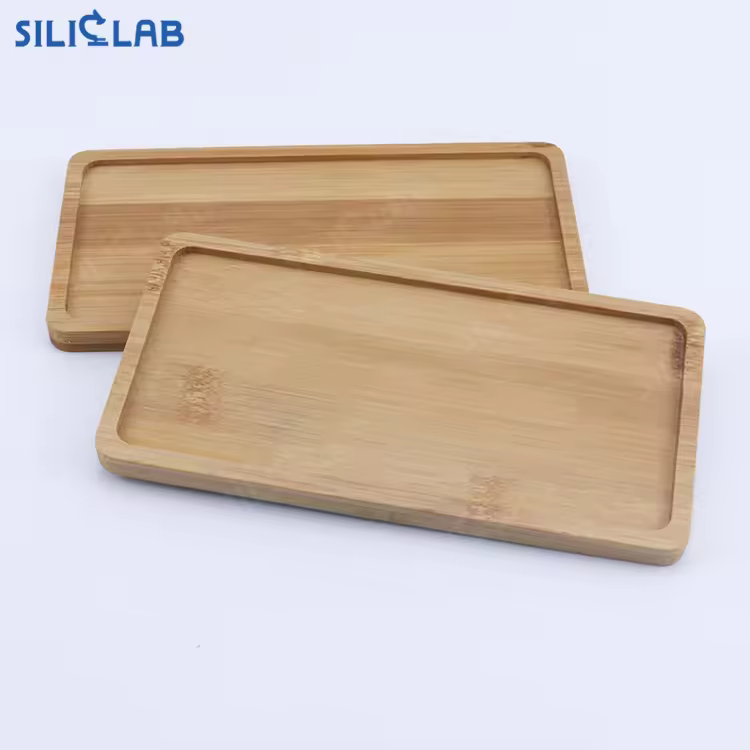 Natural Bamboo Storage Tray Dining Plate 175*88mm Rectangle Serving Tray For Coffee Tea Fruit Food Dessert