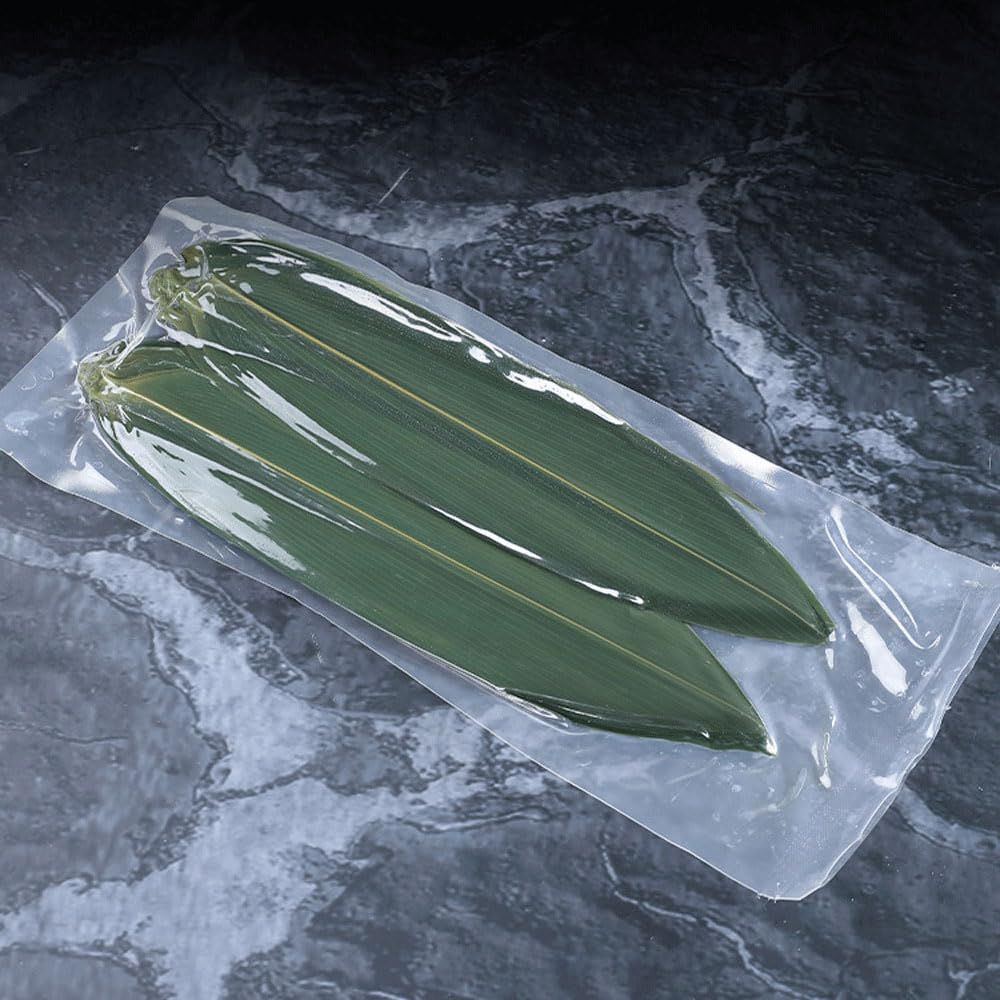 Natural Green Fresh Bamboo Sushi Leaf Flatware Sets Disposable Vacuum-Packed with Authentic Bamboo Leaves