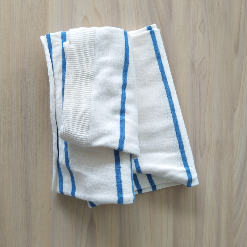 in Stock Ready to Ship Organic Cotton Knitting Baby Pants Kids Stripe Pants Unisex Wide Leg Pants.