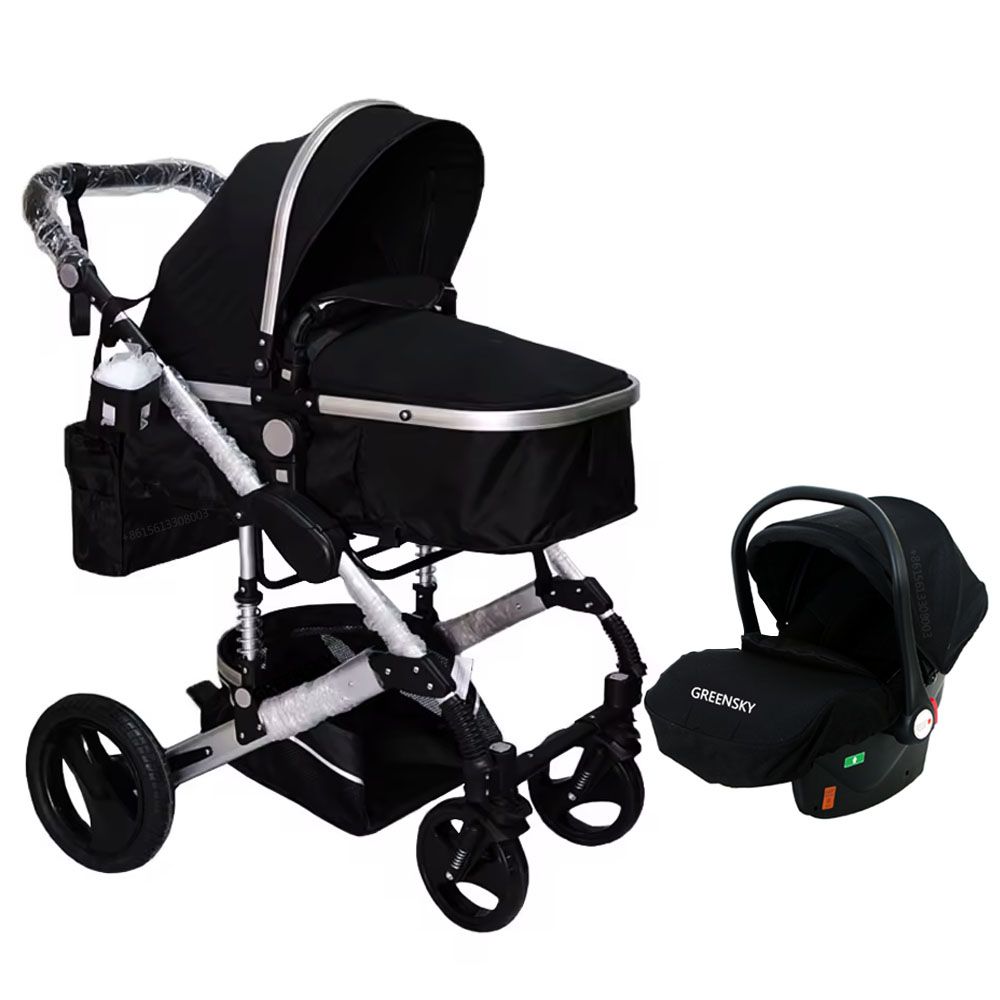 Greensky Brand Travel Luxury 3 in 1 Baby Strollers Premium Quality Wholesale Foldable Stroller Baby Woith Isofix Base