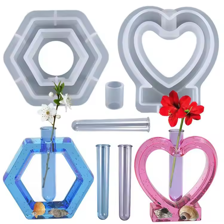 Odm Oem High Quality Eco-friendly Silicone Plant Propagation Station Flower Vase Molds Multiple Shapes For Home Desktop