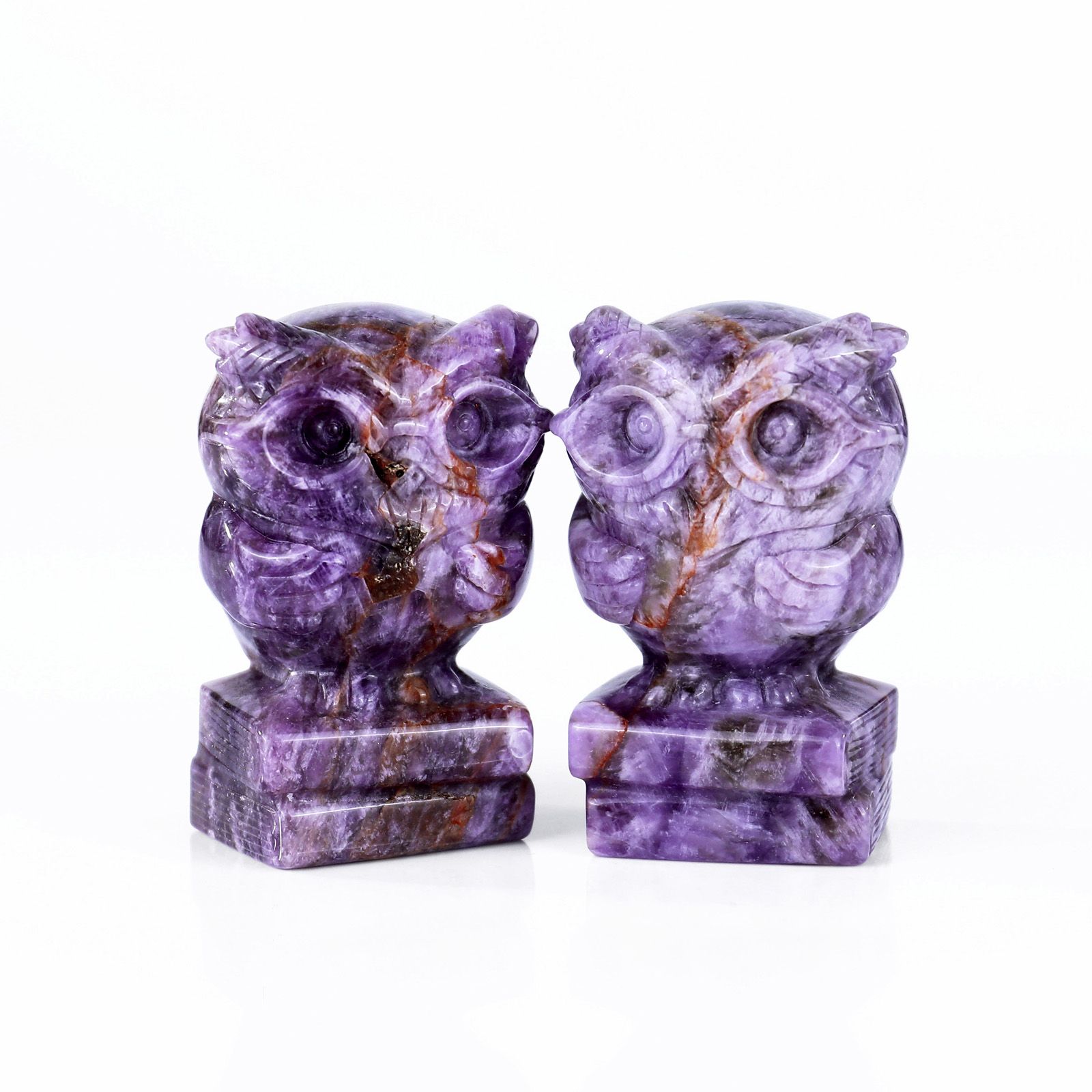 Handcrafted Amethyst Owl Figurine - Dreamy Crystal Mini Sculpture