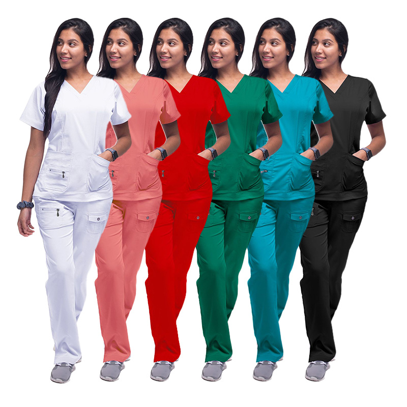 Fit Jogger Medical Hospital Nursing Scrub Uniforms Women Nurse Scrubs Set