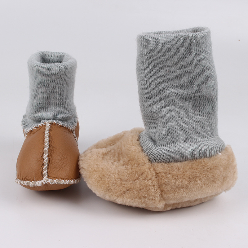 Factory Sale Classic Baby Shoes Real Fur Shearling Dense Merino Wool for Infant