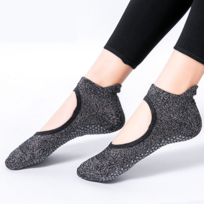 Wholesale/Customizable Ladies Dance Yoga Pilates Socks Grip with Instep Opening