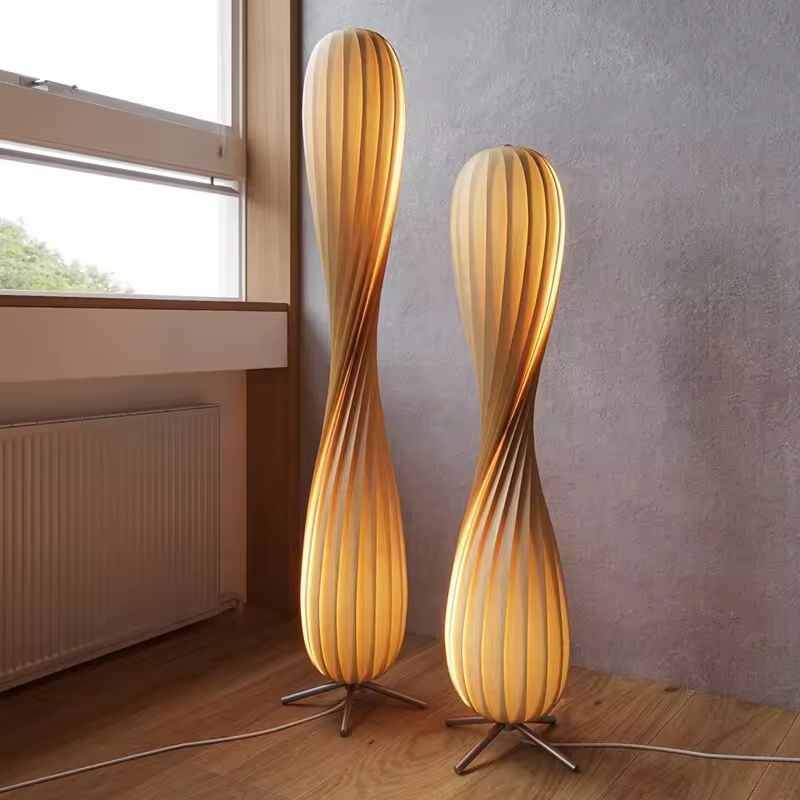 Zhongshan Factory Led Home Decor Modern Wood Floor Lamp Standing For Living Room
