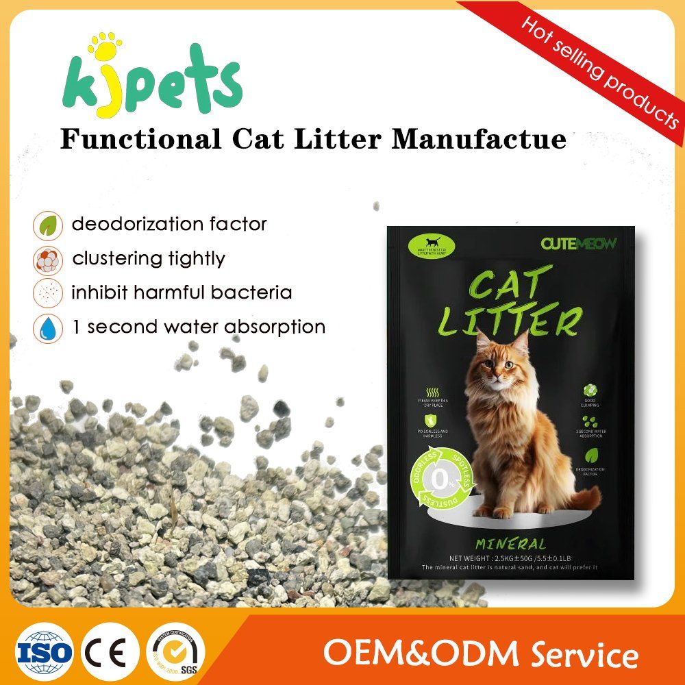 High Quality Organic Spherical Clay Mineral Cat Litter Premium Natural Biodegradable and Flushable Premium Clumping Clay Cat Litter